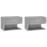 ZNTS Wall-mounted Bedside Cabinets 2 pcs Grey Sonoma 816949