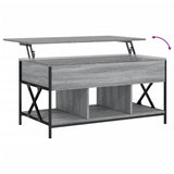 ZNTS Coffee Table Grey Sonoma 100x55x50 cm Engineered Wood and Metal 845339