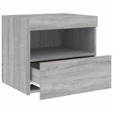 ZNTS Bedside Cabinets with LED Lights 2 pcs Grey Sonoma 50x40x45 cm 836774