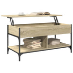 ZNTS Coffee Table Sonoma Oak 100x50x50 cm Engineered Wood and Metal 845367