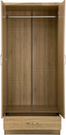 ZNTS Nevada Mirrored 2 Door 1 Drawer Wardrobe 100-101-106