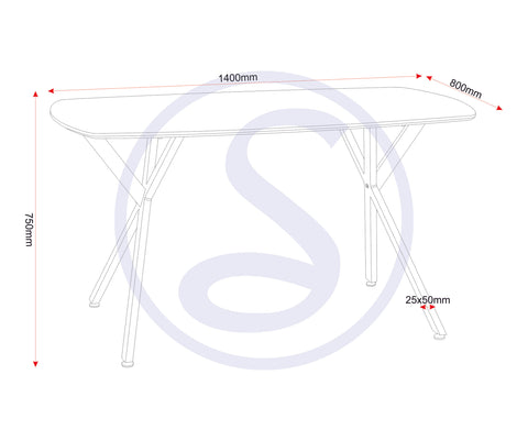 ZNTS Athens Rectangular Dining Table 400-403-056