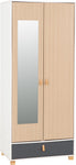 ZNTS Brooklyn 2 Door 1 Drawer Mirrored Wardrobe 100-101-193