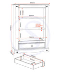 ZNTS Corona Medium Bookcase 300-306-007