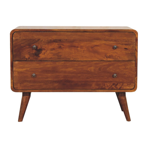 2 Drawer Curved Chestnut Chest IN3410
