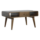 Curved Grey Washed Coffee Table IN970