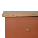 Brick Red Hand Painted Bedside IN977