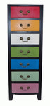 Rainbow Tall Cabinet with 7 Drawers 38 x 26 x 110cm N0142