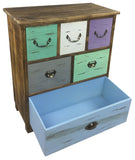 Wooden Storage Cabinet With 6 Drawers 69cm N0246