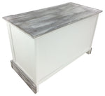 White Wooden Storage Bench With Cushion 69cm N0249