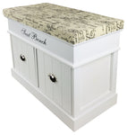 White Seat Bench With 2 Drawers & Lid 70cm N0272