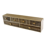 6 Drawer Unit, Driftwood Effect Drawers With Pebble Handles, Freestanding or Wall Mountable N0287