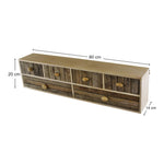 6 Drawer Unit, Driftwood Effect Drawers With Pebble Handles, Freestanding or Wall Mountable N0287