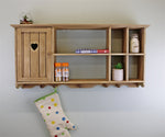 Wooden Wall Hanging Unit With Cupboard & Shelves N0307