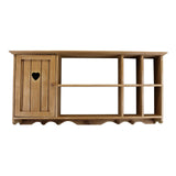 Wooden Wall Hanging Unit With Cupboard & Shelves N0307