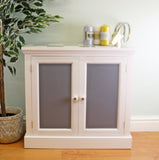 Contemporary Grey & White Cupboard Unit, 2 Doors N0327