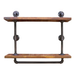 Industrial Pipe Wall Shelf with 2 Shelves N0740