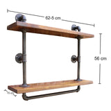Industrial Pipe Wall Shelf with 2 Shelves N0740