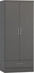 ZNTS Nevada 2 Door 1 Drawer Wardrobe 100-101-134