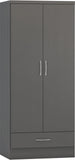 ZNTS Nevada 2 Door 1 Drawer Wardrobe 100-101-134