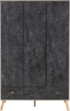 ZNTS Nordic 3 Door 3 Drawer Wardrobe 100-101-163