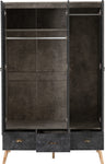 ZNTS Nordic 3 Door 3 Drawer Wardrobe 100-101-163