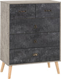 ZNTS Nordic 3+2 Drawer Chest 100-102-153