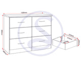 ZNTS Nevada 6 Drawer Chest 100-102-146