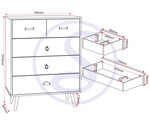 ZNTS Nordic 3+2 Drawer Chest 100-102-153