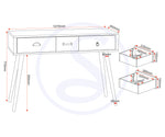 ZNTS Nordic 3 Drawer Occasional Table 100-120-020