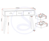 ZNTS Nordic 3 Drawer Occasional Table 100-120-020