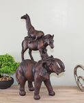 Bronze Effect Stacking Animals Ornament S-OR0906