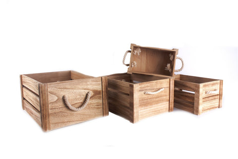 Set of Four Wooden Crates S-SG0205