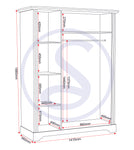 ZNTS Toledo 3 Door Wardrobe 100-101-127