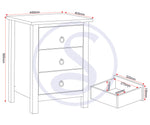 ZNTS Vermont 3 Drawer Bedside 100-103-060