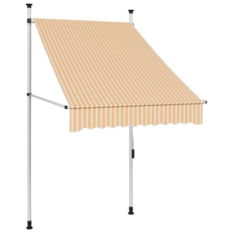 ZNTS Manual Retractable Awning 100 cm Orange and White Stripes 145831