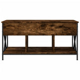 ZNTS Coffee Table Smoked Oak 100x55x50 cm Engineered Wood and Metal 845338