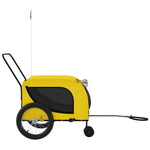 ZNTS Pet Bike Trailer Yellow and Black Oxford Fabric and Iron 94029