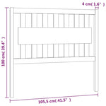 ZNTS Bed Headboard White 105.5x4x100 cm Solid Wood Pine 818556