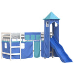 ZNTS Kids' Loft Bed with Tower without Mattress Blue 80x200 cm 3207067