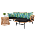 ZNTS Outdoor 3 Piece Sectional Set Patio Furniture, Rope Woven L-Shaped Conversation Sofa Set for 00283013