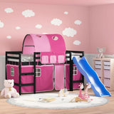 ZNTS Kids' Loft Bed with Tunnel without Mattress Pink 90x200 cm 3207053