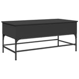 ZNTS Coffee Table Black 100x50x45 cm Engineered Wood and Metal 845396