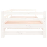 ZNTS Day Bed with Trundle without Mattress White 80x200 cm Solid Wood 840139