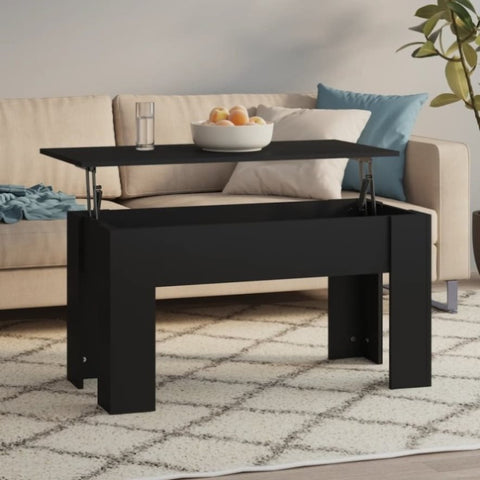 ZNTS Coffee Table Black 101x49x52 cm Engineered Wood 809684