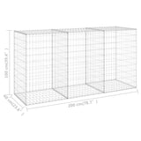 ZNTS Gabion Wall with Covers Galvanised Steel 200x60x100 cm 147815