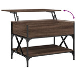 ZNTS Coffee Table Brown Oak 70x50x50 cm Engineered Wood and Metal 845355