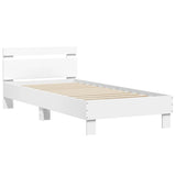 ZNTS Bed Frame without Mattress with LED Lights White 90x200 cm 838715