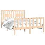 ZNTS Bed Frame with Headboard Solid Wood Pine 120x200 cm 3188161