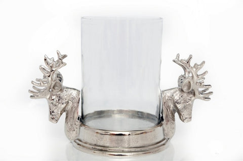 Stag Double Head Pillar Candle Holder S-CH6045